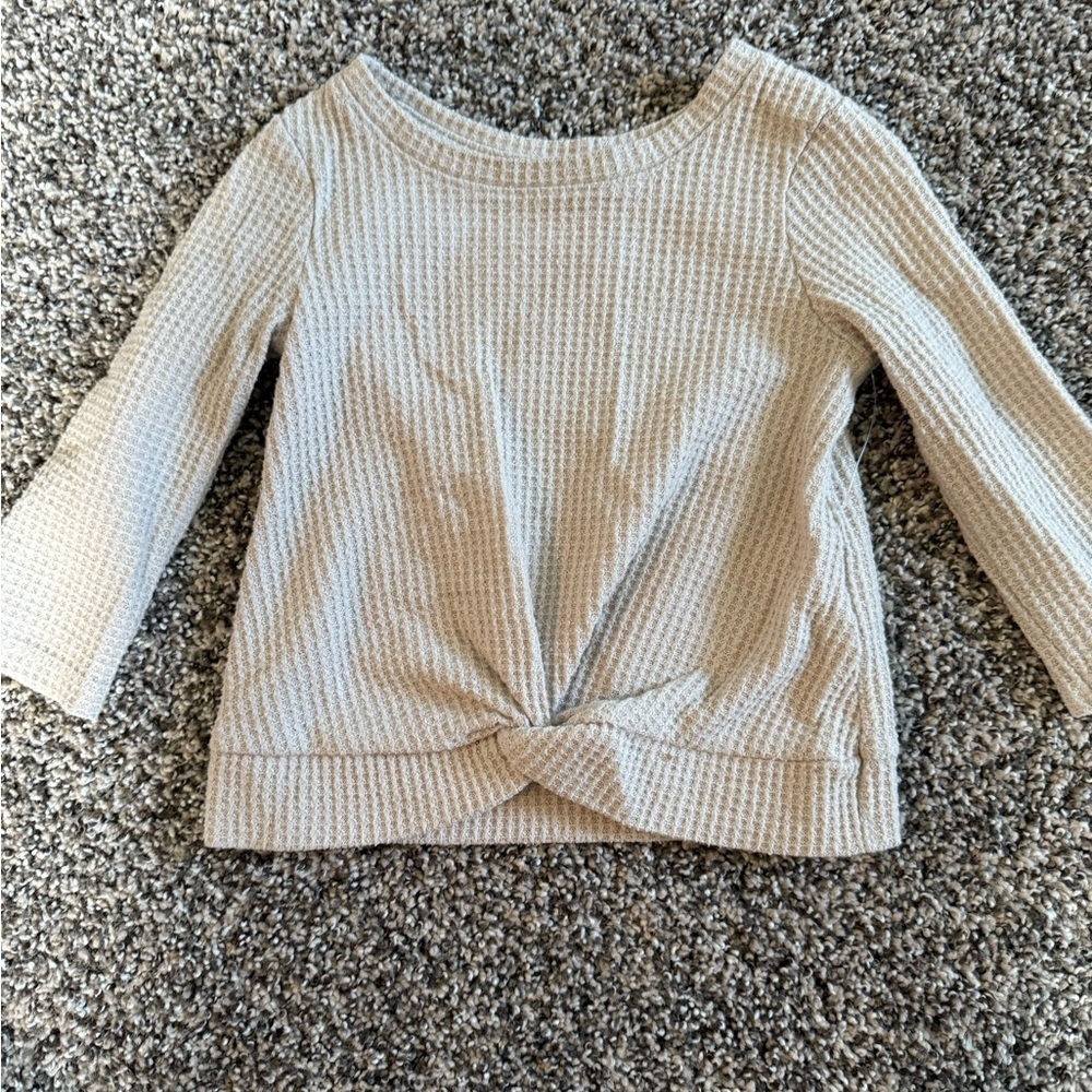 Cat & Jack Baby Girl Cream Waffle Knit Top Size 12 Months